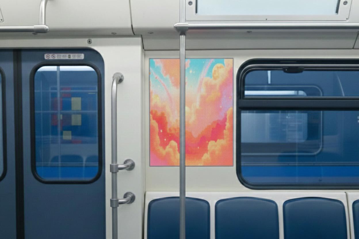 Train Stickers in metro cars in Moscow